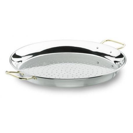 Plat à Paella 38cm en inox pour 8 personnes