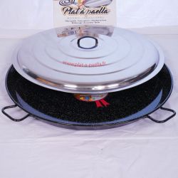 Plat à Paella Garcima émaillé 90cm + couvercle pour 50 personnes