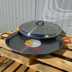 Plat à Paella Garcima acier 65cm + couvercle inox pour 25 personnes