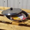 Plat à Paella 38cm en inox + couvercle inox pour 8 personnes 