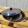 Plat à Paella inox 28cm spécial induction + couvercle pour 3 personnes