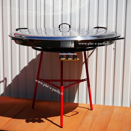 Kit à paella pour 120 personnes - poêle émaillée 115cm