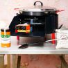 Kit à paella -bbq50 pour 20 personnes - Plat Acier - Couvercle