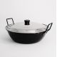 Poêle creuse émaillée 30 cm avec couvercle  Inox - Garcima