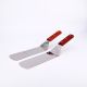 lot de 2 spatules plates inox manche en bois (36cm)