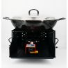 Kit Poêle creuse - BBQ40 pour 10 personnes - Plat creux émaillé 34cm - Couvercle