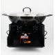 Kit Poêle creuse - BBQ40 pour 20 personnes - Plat creux émaillé 45cm - Couvercle