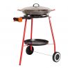Kit à paella sur roues - poêle acier avec couvercle  inox 20 personnes