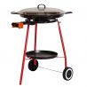 Kit à paella sur roues - poêle émaillée avec couvercle  inox 20 personnes