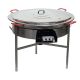 Kit à paella - 120 personnes - Pare-flamme inox - Plat acier - couvercle