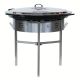 Kit à paella - 50 personnes - Pare-flamme inox - Plat emaillé - couvercle