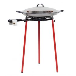 Kit à paella pour 16 personnes - Poêle acier avec couvercle  inox 