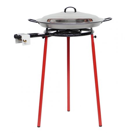 Kit à paella pour 16 personnes - Poêle acier avec couvercle  inox 