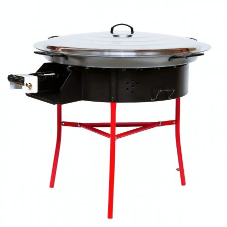 Kit à paella - BBQ60  pour 25 personnes  - Plat acier 65cm avec couvercle inox