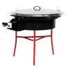 Kit à paella - BBQ60  pour 25 personnes - Plat émaillé 65cm avec couvercle inox