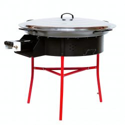 Kit à paella - BBQ70 pour 40 personnes  - Plat acier avec couvercle inox