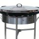 Kit à paella - 120 personnes - Pare-flamme inox - Plat acier - veilleuse - thermocouple - couvercle
