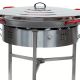 Kit à paella - 120 personnes - Pare-flamme inox - Plat acier - couvercle