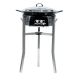 Kit à paella - Pare-flammes inox - 20 personnes - Plat émaillé et couvercle inox