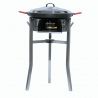 Kit à paella - Pare-flammes inox - 20 personnes - Plat anti-adhérent et couvercle inox