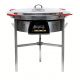 Kit à paella 50 personnes - Pare-flammes inox  - Plat acier - Couvercle