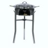 Kit à paella - Pare-flammes inox - 30 personnes - Plat et couvercle inox - thermocouple
