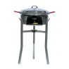 Kit à paella - Pare-flammes inox - 30 personnes - Plat Acier - Couvercle - Thermocouple