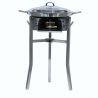 Kit à paella - Pare-flammes inox - 30 personnes - Plat et couvercle inox