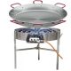 Kit à paella - 200 personnes - Maxi pare-flamme inox - Plat acier - thermocouple