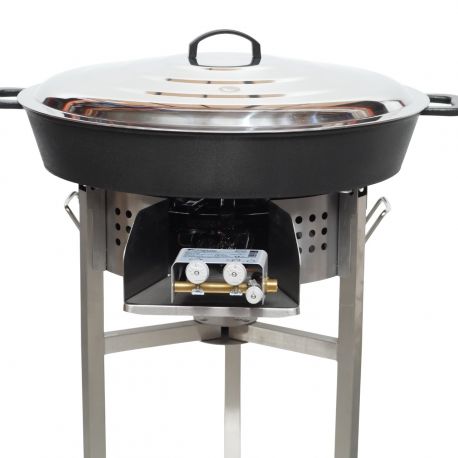 Kit tartiflette pare flammes  inox 45cm - Poêle fonte 65cm - thermocouple pro