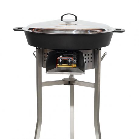 Kit tartiflette pare flammes  inox 45cm - Poêle fonte 50cm