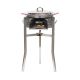Kit à paella - BBQ INOX 45 cm - Plat acier - Couvercle-  pour 12 personnes 