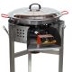Kit à paella - BBQ INOX 45 cm - Plat acier - Couvercle-  pour 12 personnes 
