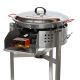Kit à paella - BBQ INOX 45 cm - Plat acier - Couvercle-  pour 12 personnes 