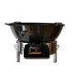 Kit Poêle creuse - pare flame  45cm  inox pour 70 personnes - Plat creux émaillé 65cm - Couvercle