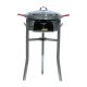 Kit à paella - Pare-flammes inox - 14 personnes - Plat acier - Couvercle - Thermocouple