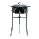 Kit à paella - Pare-flammes inox - 14 personnes - Plat émaillé avec couvercle inox - thermocouple