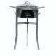 Kit à paella - Pare-flammes inox - 14 personnes - Plat acier et couvercle inox