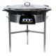 Kit à paella 85 personnes - Pare-flammes 70cm inox - Plat émaillé - veilleuse - thermocouple