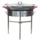 Kit à paella - 50 personnes - Pare-flamme 80cm  inox - Plat acier - veilleuse - thermocouple - couvercle