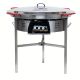 Kit à paella - 50 personnes - Pare-flamme 80cm  inox - Plat acier - veilleuse - thermocouple - couvercle