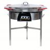 Kit à paella - 50 personnes - Pare-flamme 80cm  inox - Plat acier - veilleuse - thermocouple - couvercle