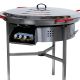 Kit à paella - 50 personnes - Pare-flamme 80cm  inox - Plat acier - veilleuse - thermocouple - couvercle
