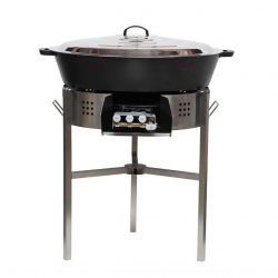 Kit tartiflette  - pare flammes 80cm Inox - Plat fonte 80cm - réchaud au choix