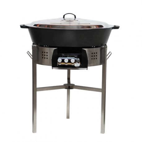 Kit tartiflette  - pare flammes 80cm Inox - Plat fonte 80cm - réchaud au choix