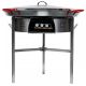 Kit à paella - 85 personnes - Pare-flamme inox 80cm - Plat acier - veilleuse - thermocouple -couvercle inox