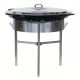 Kit à paella - 85 personnes - Pare-flamme inox 80cm - Plat émaillée - veilleuse - thermocouple - couvercle inox