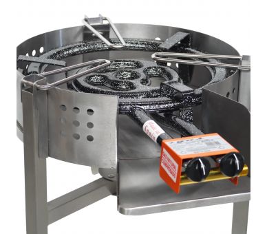 Kit paella Surpuissant - Pare-flammes 60cm inox - 30 personnes - Plat acier 70cm avec couvercle inox