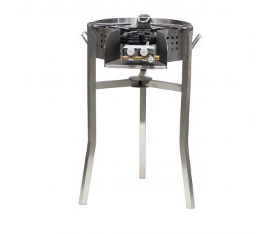 Kit paella Surpuissant - Pare-flammes 60cm inox - 30 personnes - Plat acier 70cm avec couvercle inox