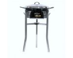 Kit paella thermocouple - Pare-flammes 60cm inox - 25 personnes - Plat émaillé 65cm avec couvercle inox